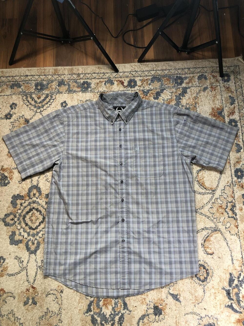 Cinch Shirt Mens 2XL Gray Plaid Short Sleeve Button Down Pocket Casual Western